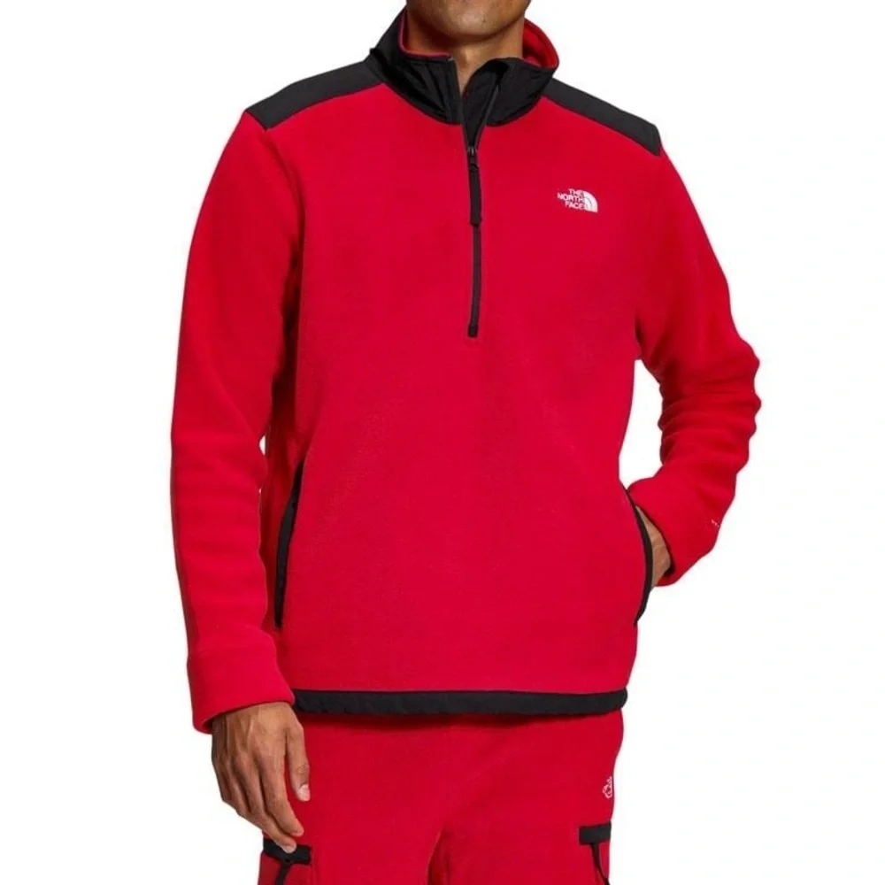 The North Face Red and Black 1/2 Zip Pullover